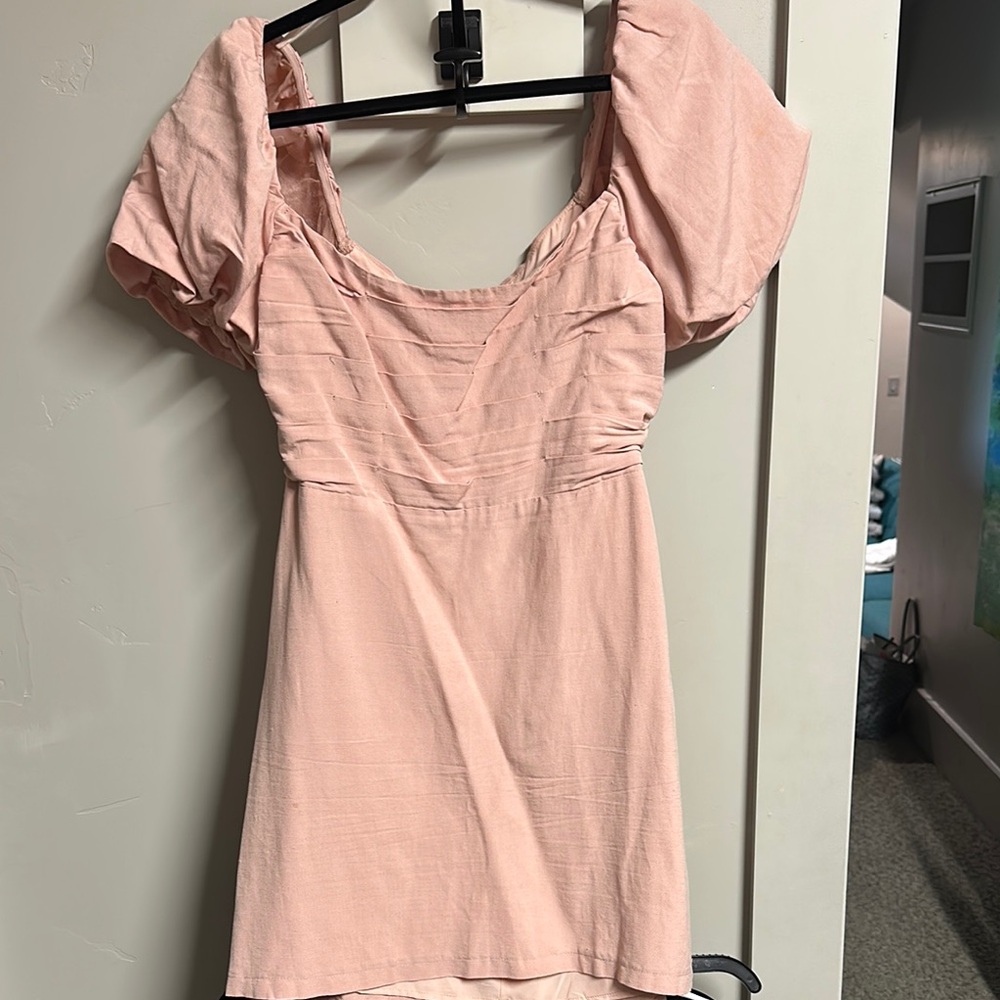 Pink Puff Sleeve Dress